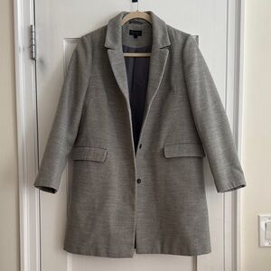 Topshop Light Gray Pea Coat - Size US 6